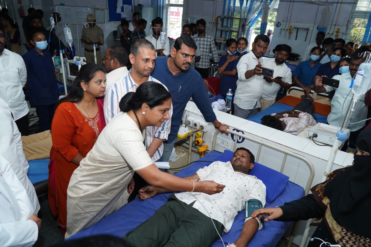 Kalvakuntla Kavitha Visits Hospitalized Victims of Chevella Bus Accident