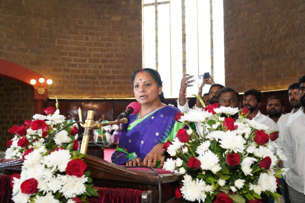 Kalvakuntla Kavitha visits Methodist Church on Christmas Day