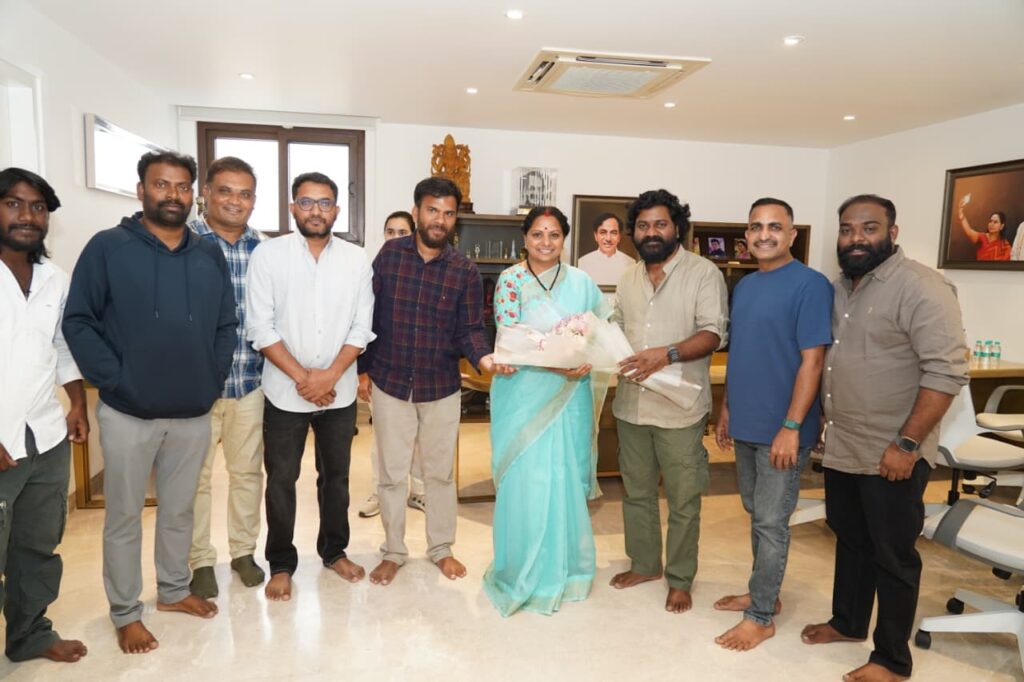 Kalvakuntla Kavitha meeting the Raju Weds Rambai movie team at her Hyderabad residence and congratulating them on the film’s success