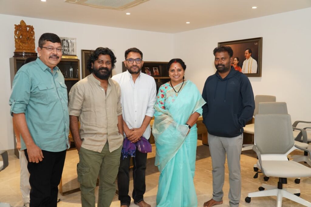 Kalvakuntla Kavitha appreciating the Raju Weds Rambai movie team and encouraging more meaningful Telugu films.