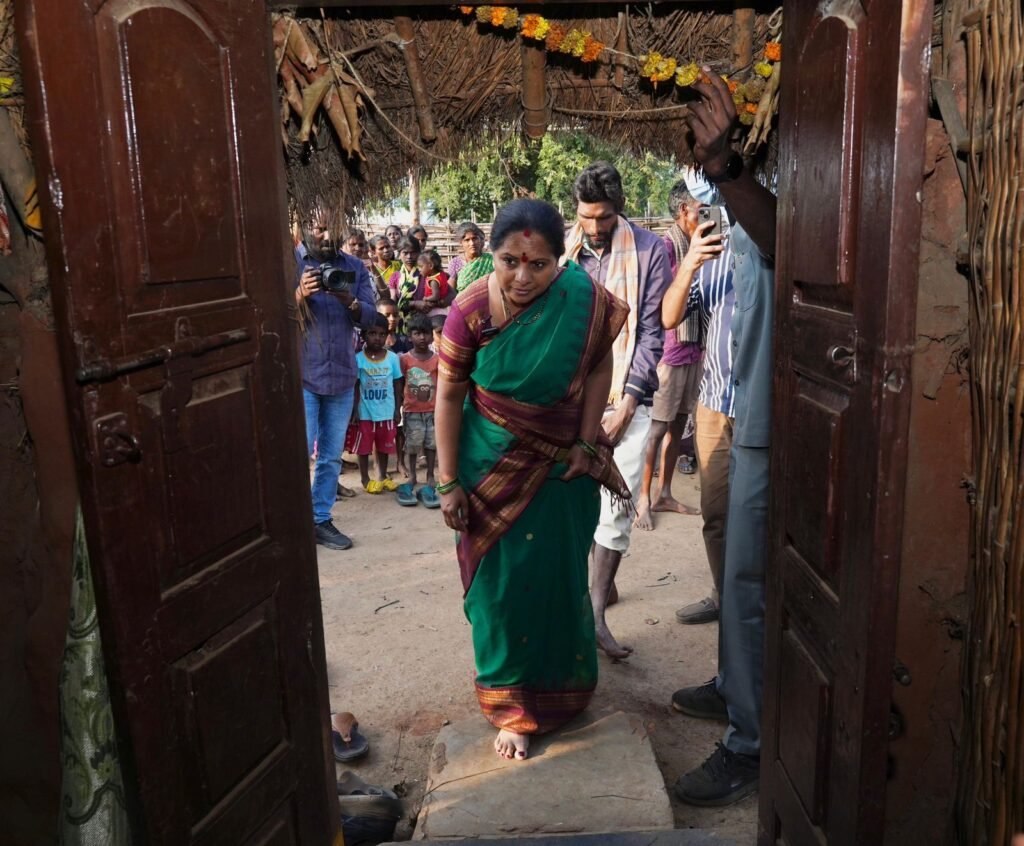 Kalvakuntla Kavitha stays at tribal tanda in Nagar Kurnool