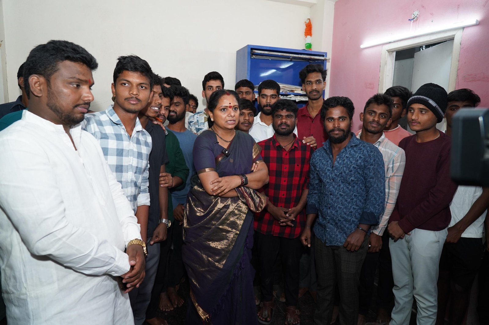 Overcrowded rooms at BC Welfare Boys Hostel highlighted by Kavitha