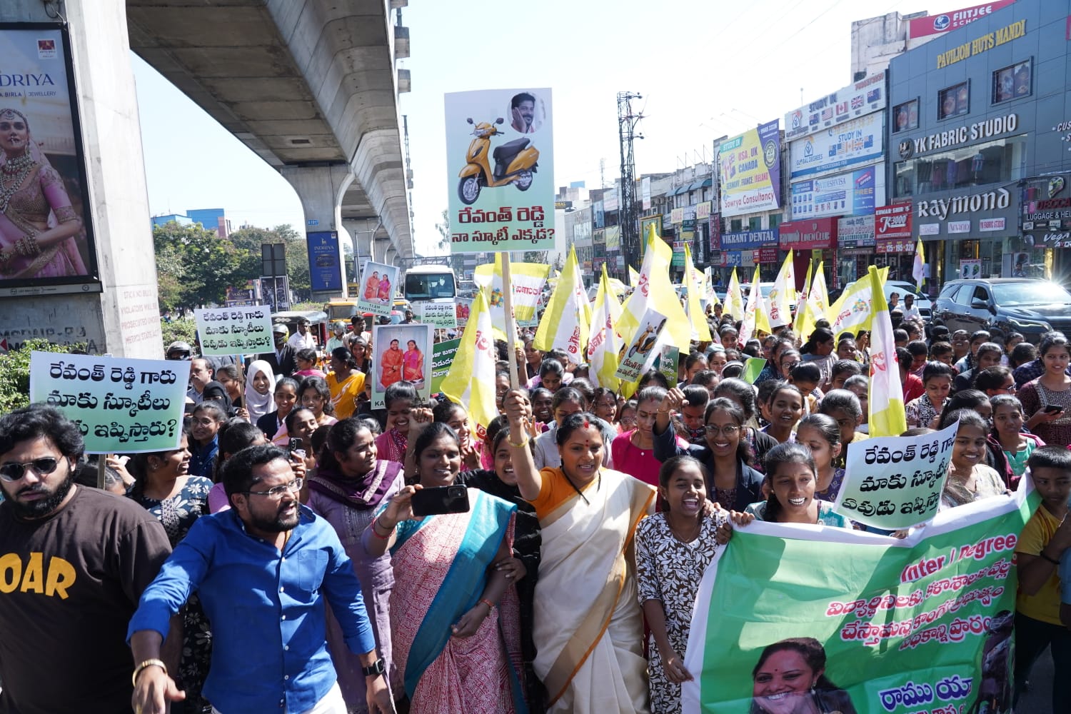 Kalvakuntla Kavitha participating in the Jagruthi Janam Bata program in the Malakpet constituency