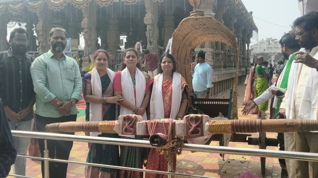 Silk cloth offering at Nagoba Temple Adilabad