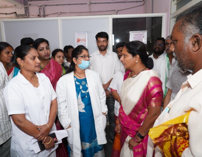 Kalvakuntla Kavitha speaking on 150 credit points rule and nurses minimum wage