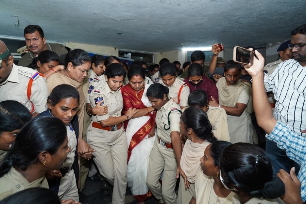 Kalvakuntla Kavitha continues hunger strike at Jagruthi office after arrest