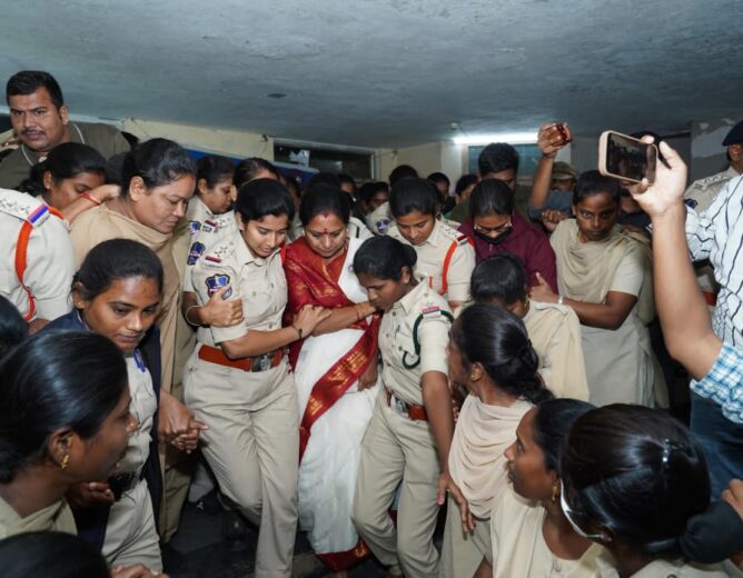 Kalvakuntla Kavitha continues hunger strike at Jagruthi office after arrest