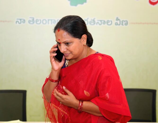 TRS leader Kavitha calls for urgent support and compensation for farmers affected by a maize crop fire in Telangana’s Adilabad district.