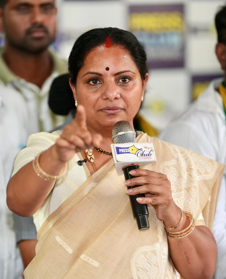 Kavitha attacks the government's education policies, opposing school closures and demanding reforms in Telangana's education sector