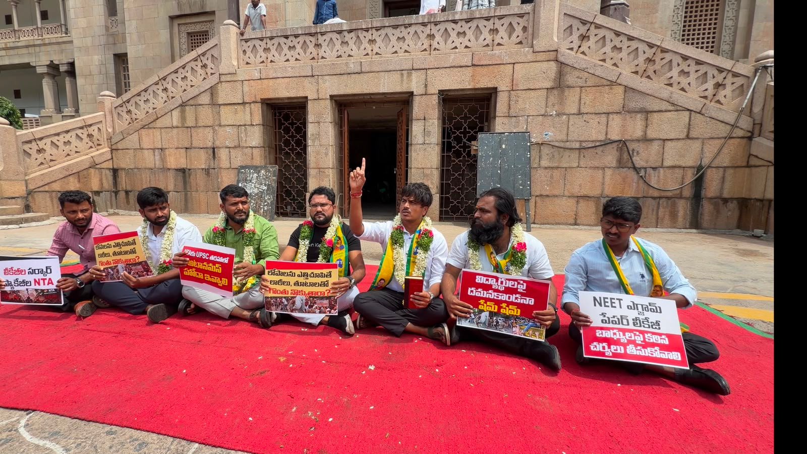 Telangana Rakshana Sena Students Protest NEET Paper Leak, Launch Hunger Strike at Osmania & Satavahana Universities