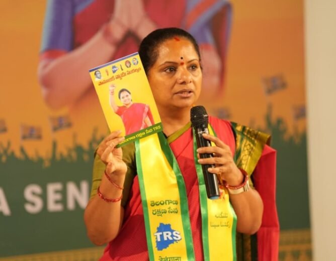 K Kavitha calls for taking the Social Justice Telangana vision to every village and Panchajanya schemes to every doorstep, urging party leaders to mobilise