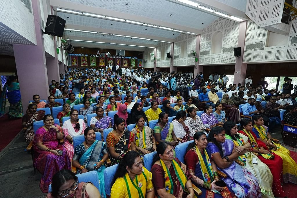 K Kavitha addressing a conference on Telangana government employees and teachers’ issues in Hyderabad.