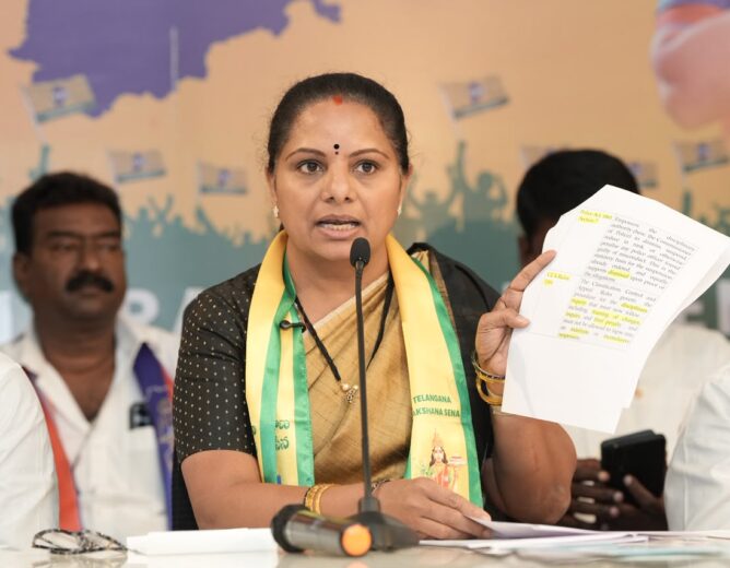 Kavitha demands the arrest of a police constable and questions the Telangana DGP over action taken against alleged abusive social media comments