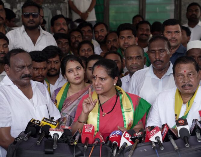 K Kavitha visited RIMS Adilabad after five infant deaths and demanded ₹50 lakh compensation for each affected family, along with safety audits.