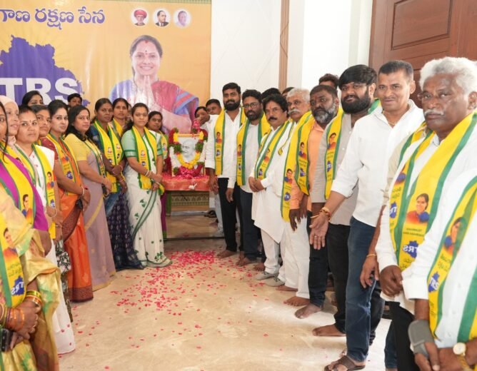 Gandhi Jayanti 2026 observed in Hyderabad with a Mahatma Gandhi tribute and blood donation camp by Telangana Rakshana Sena.