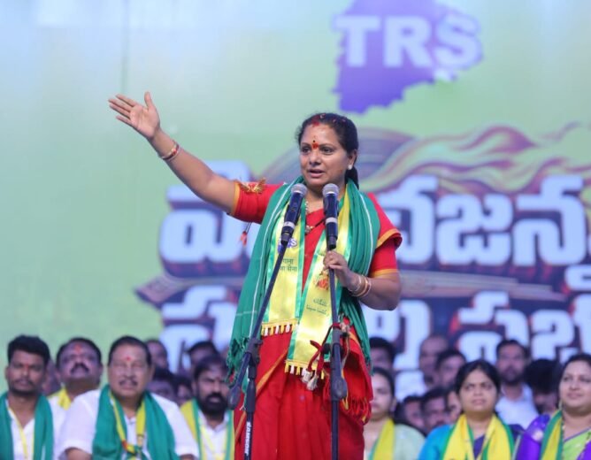TRS Chief Kalvakuntla Kavitha Speaks at Adilabad Pancha Janya Sankalpa Sabha, Raises Farmers’ Issues, Irrigation and Adivasi Welfare